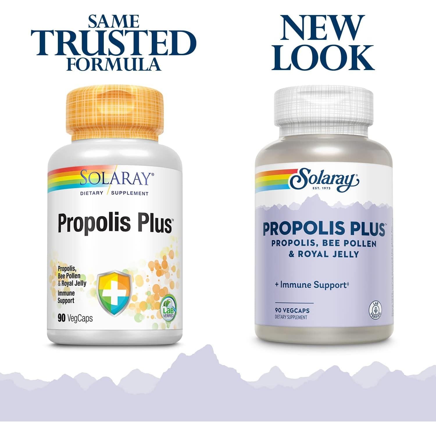 Solaray Propolis Plus 90 VegCaps | Apoyo Inmunológico con Jalea Real y Polen