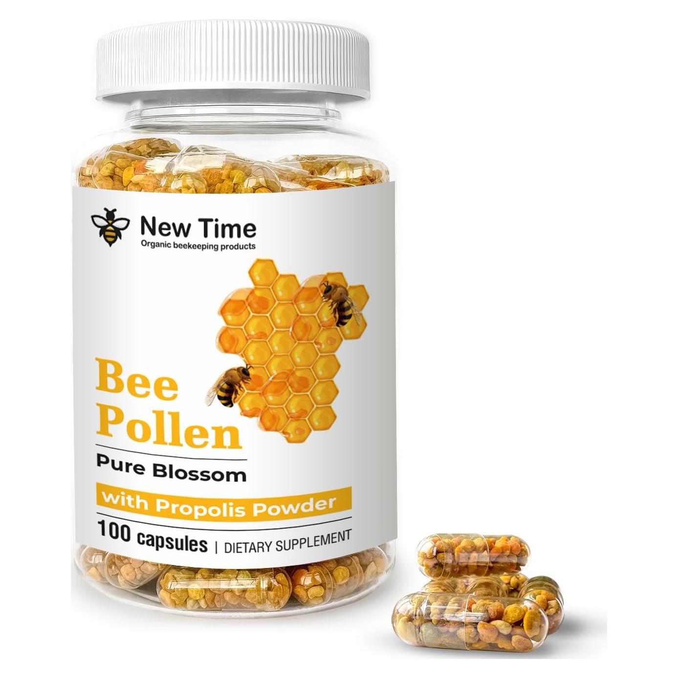 Polen de Abeja Orgánico New Time - 100 Cápsulas Vegetarianas