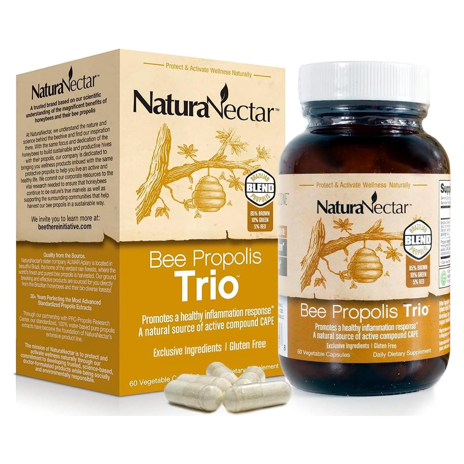 Cápsulas de Propóleos de Abeja NaturaNectar 60 pcs - Sin Gluten