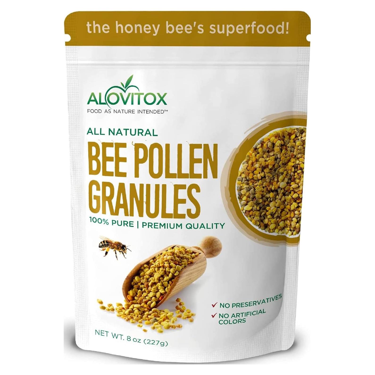 Gránulos de Polen de Abeja Alovitox 227 g | Superalimento Orgánico