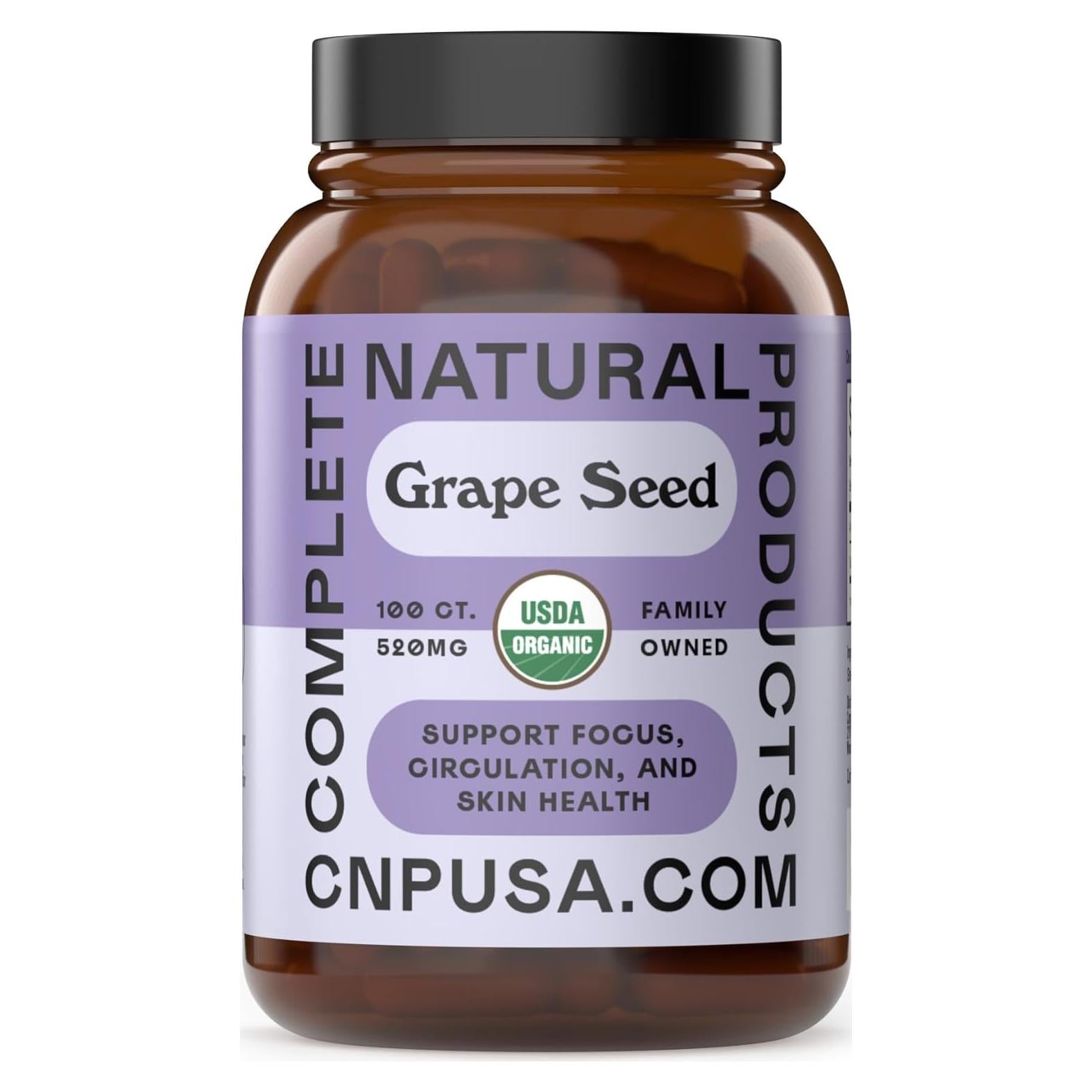 Cápsulas de Semilla de Uva Orgánica Complete Natural 520mg