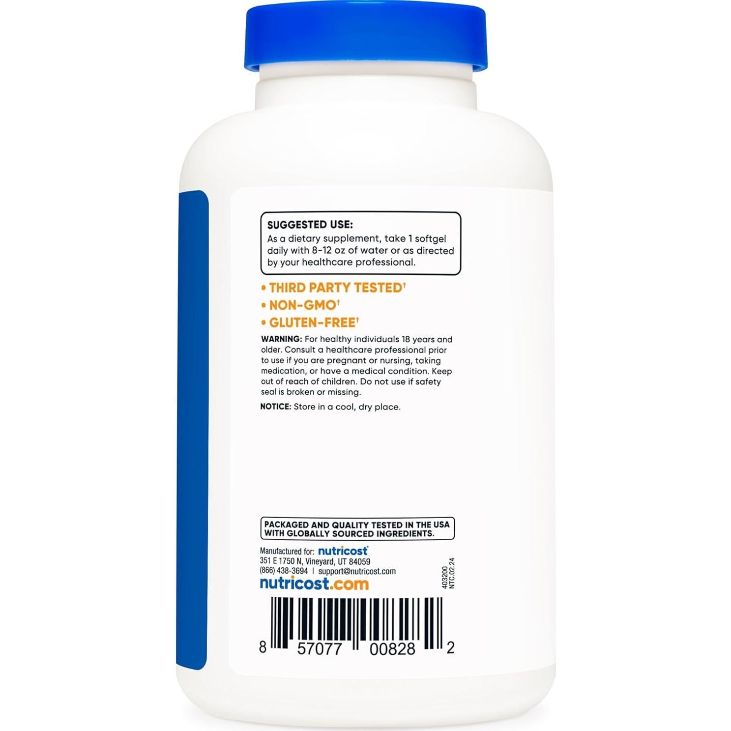 Aceite de Onagra Nutricost 1300mg 120 Gelatinas Blandas