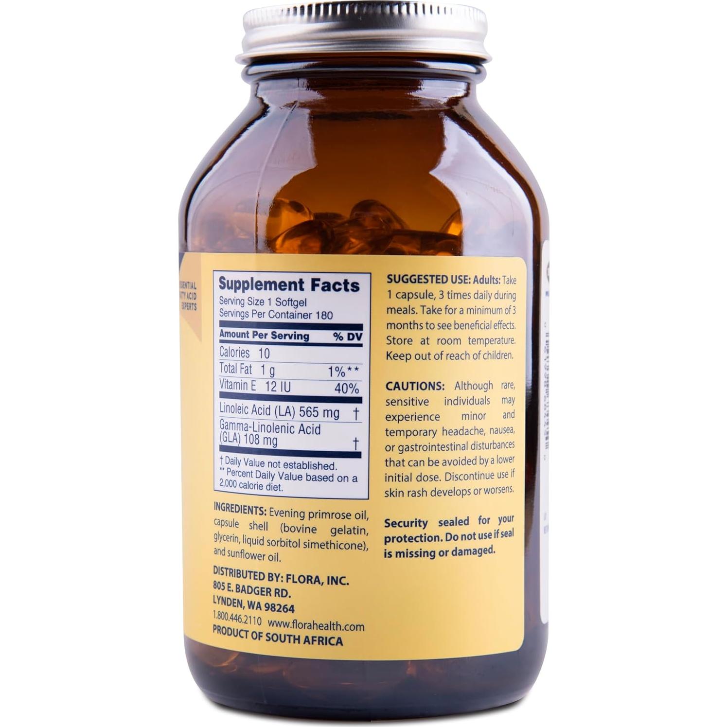 Aceite de Onagra Puro Efamol - 180 Cápsulas Blandas - Omega-6 GLA