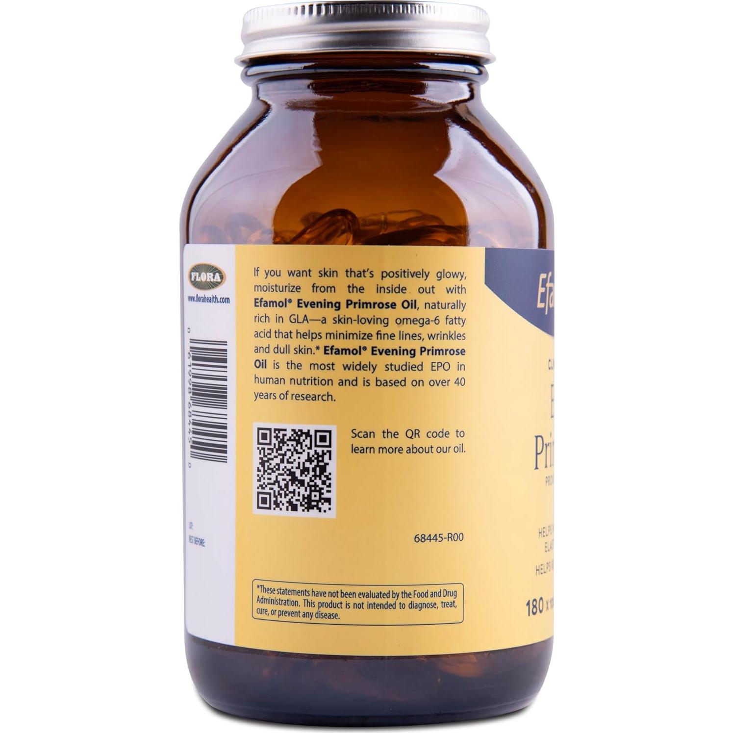 Aceite de Onagra Puro Efamol - 180 Cápsulas Blandas - Omega-6 GLA