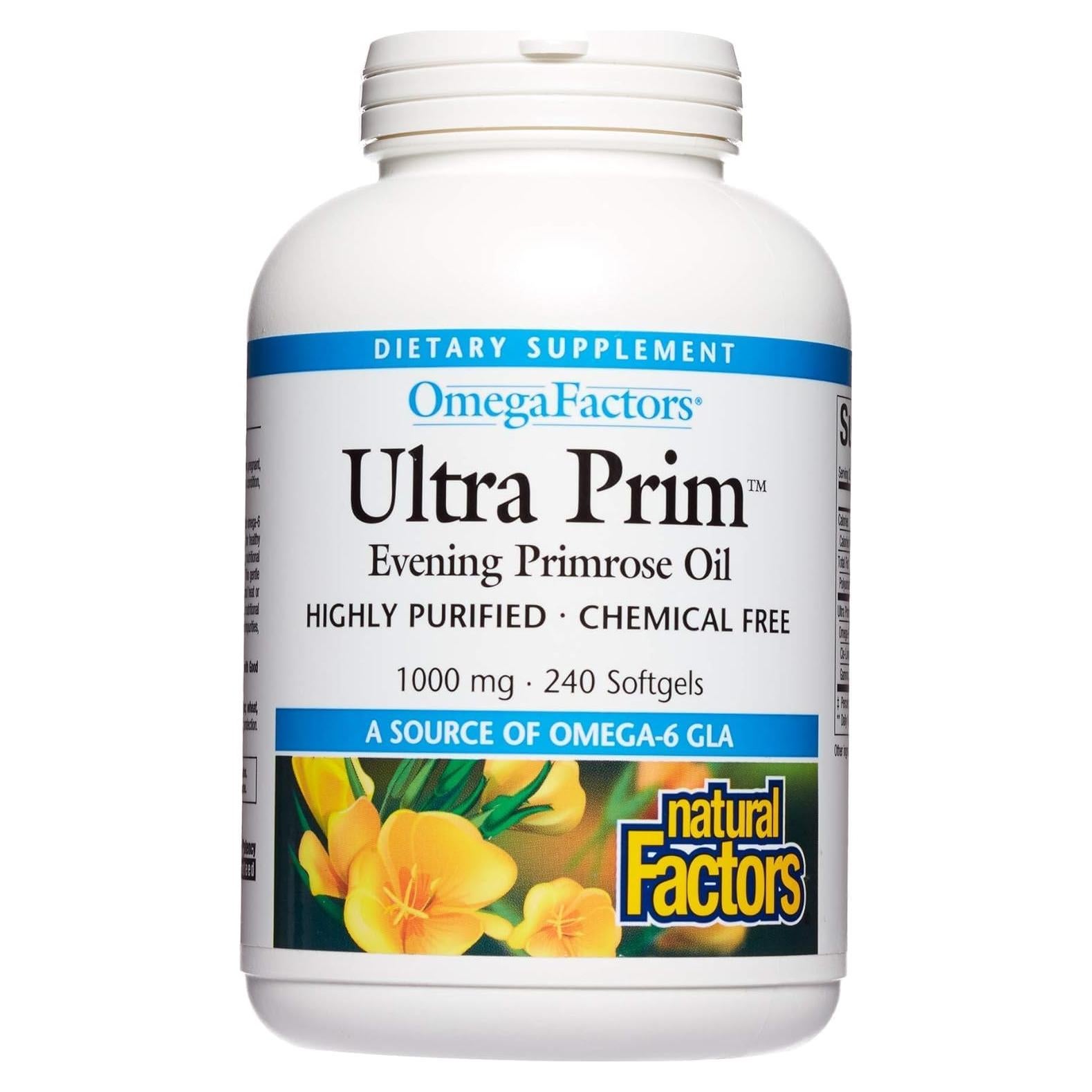 Omega Factors Natural Factors Aceite de Onagra 1000mg 240 Perlas