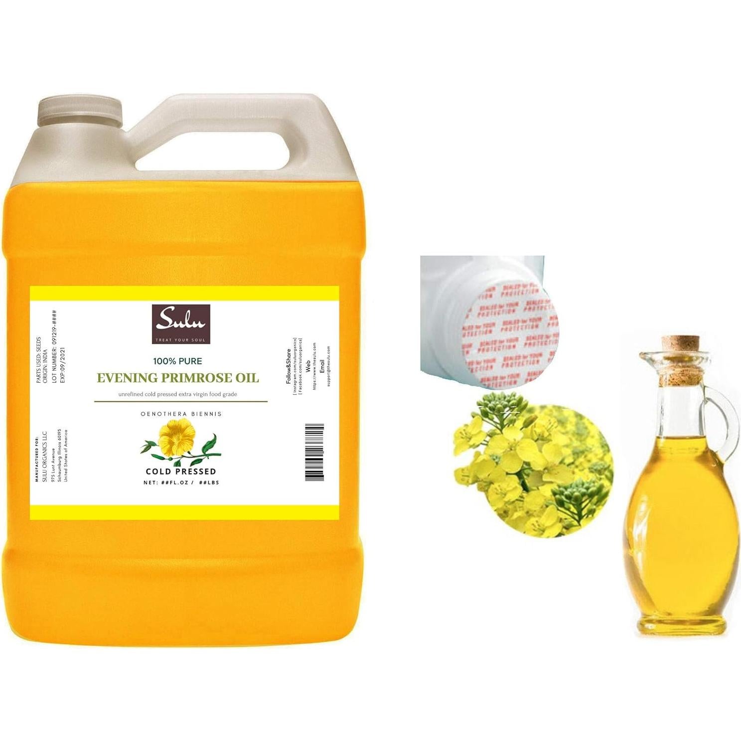 Aceite de Onagra Orgánico Sulu 355 ml - 12% GLA Natural