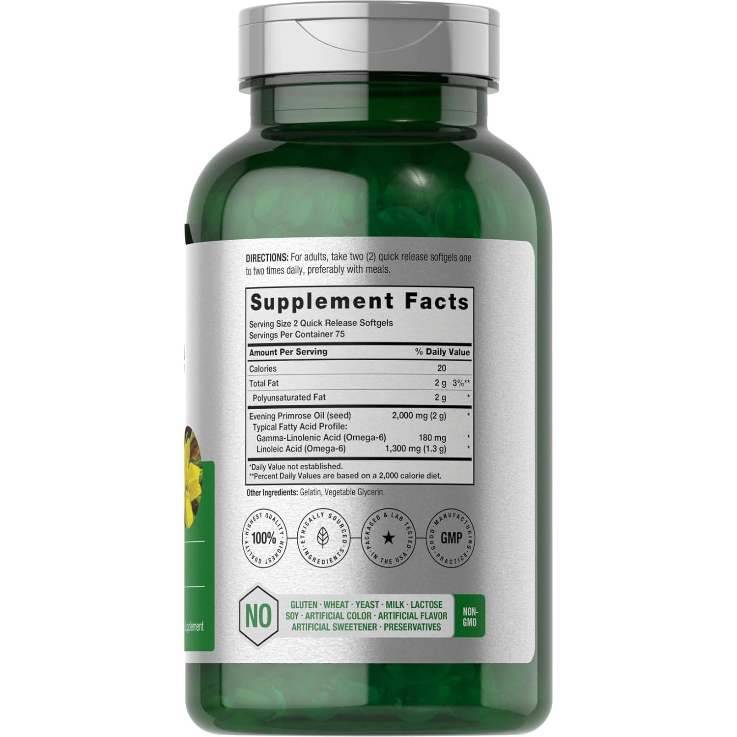 Cápsulas de Aceite de Onagra Horbäach 2000mg - 150 Gelatinas Blandas