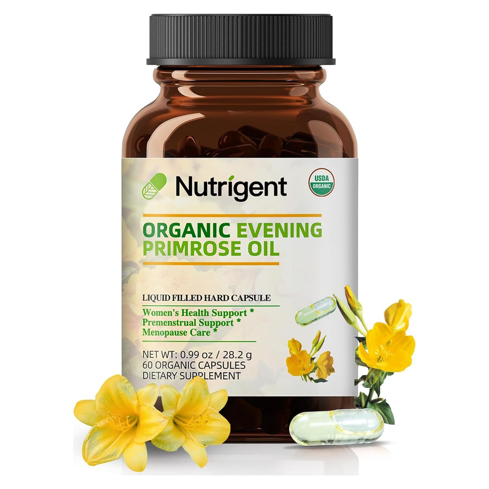 Suplemento Aceite de Onagra Orgánico Nutrigent 940 mg 60 Cápsulas
