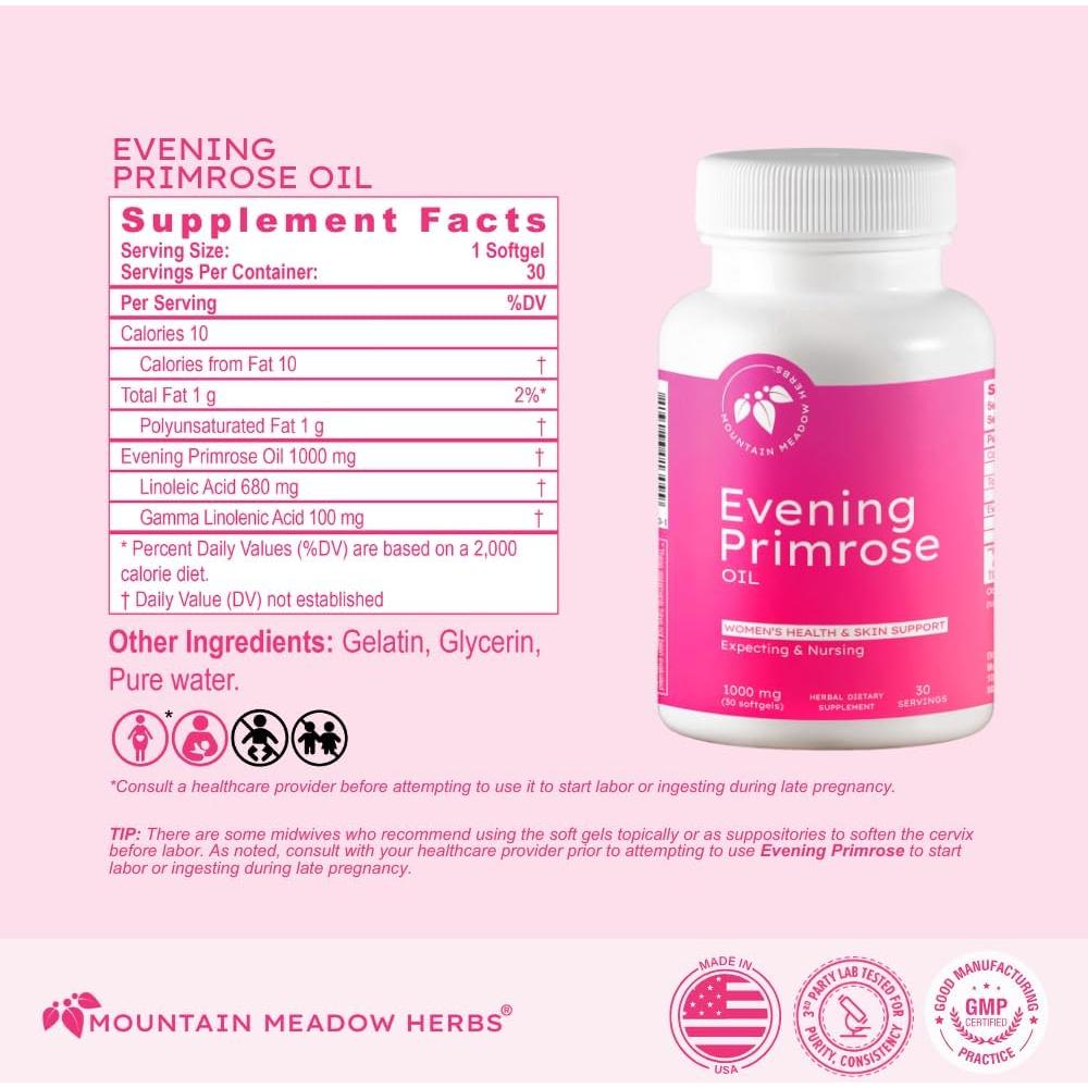 Aceite de Onagra Mountain Meadow Herbs 1000mg 30 Cápsulas