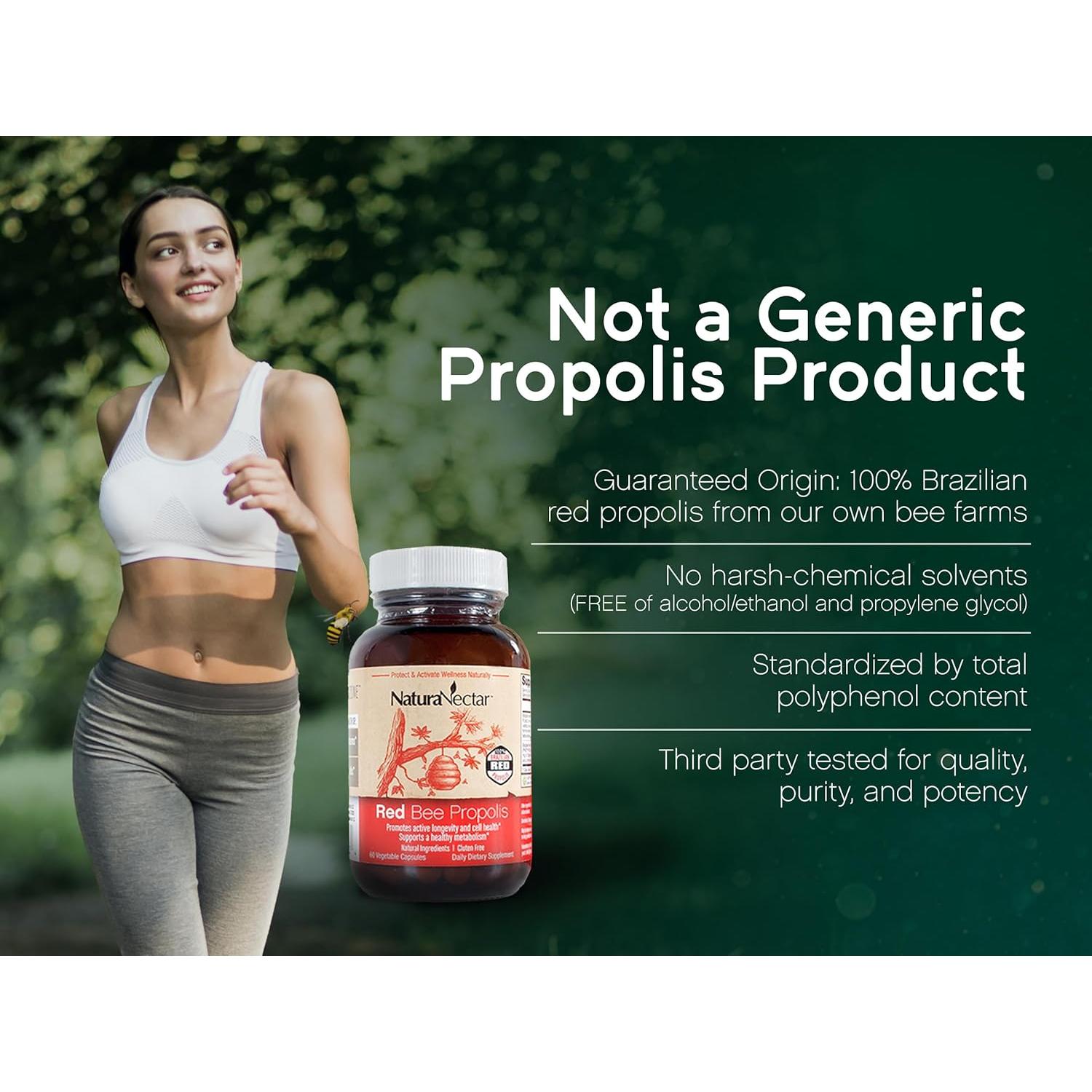 Cápsulas de Propóleos Rojos de Abeja NaturaNectar 60 pcs
