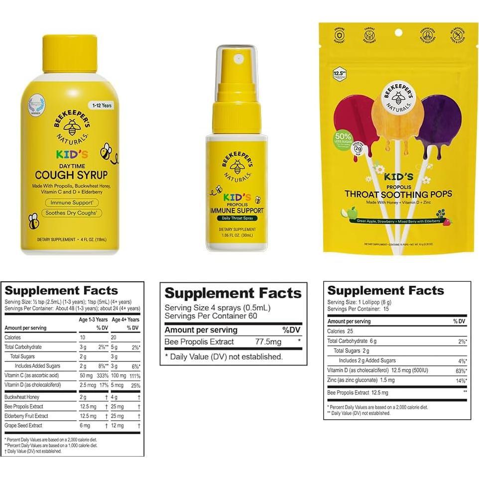 Apoyo Inmunológico Natural Beekeeper's Naturals para Niños