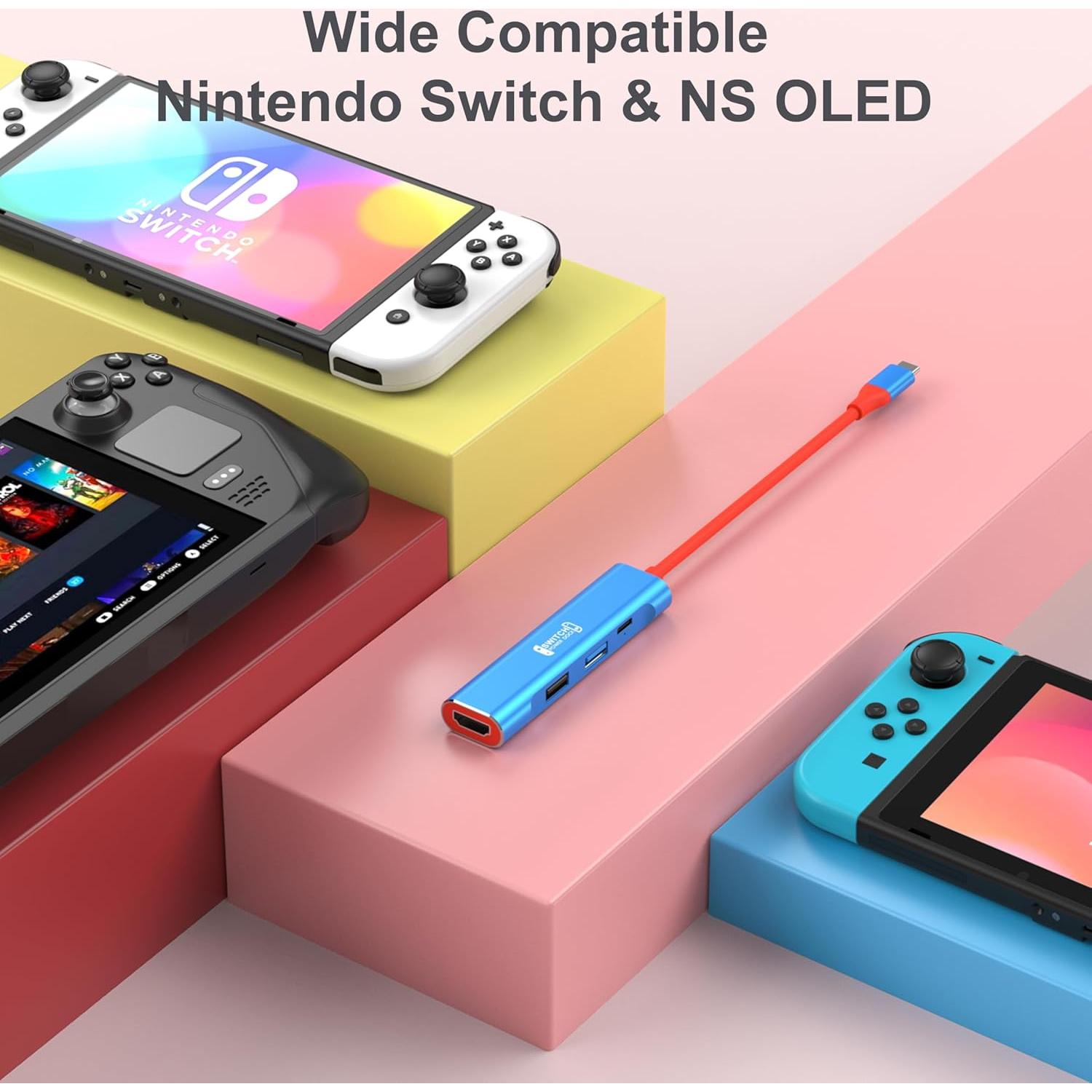Dock RREAKA para Nintendo Switch OLED 4K USB C Portátil