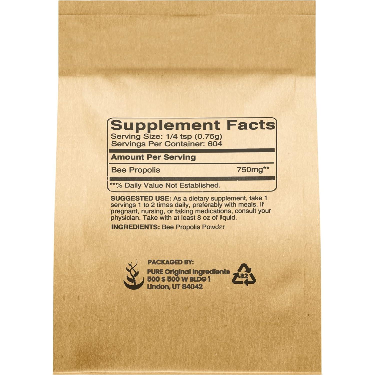 Polvo de Propóleos de Abeja 0.45 kg Ingredientes Originales Puros