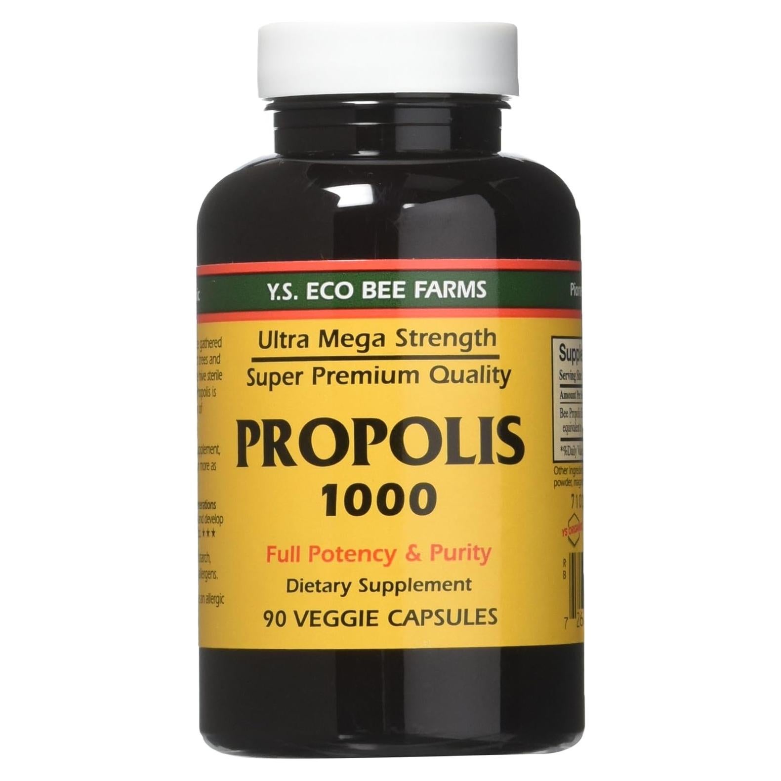 Cápsulas de Propóleos YS Eco Bee Farms 1000 - 90 Unidades x 3