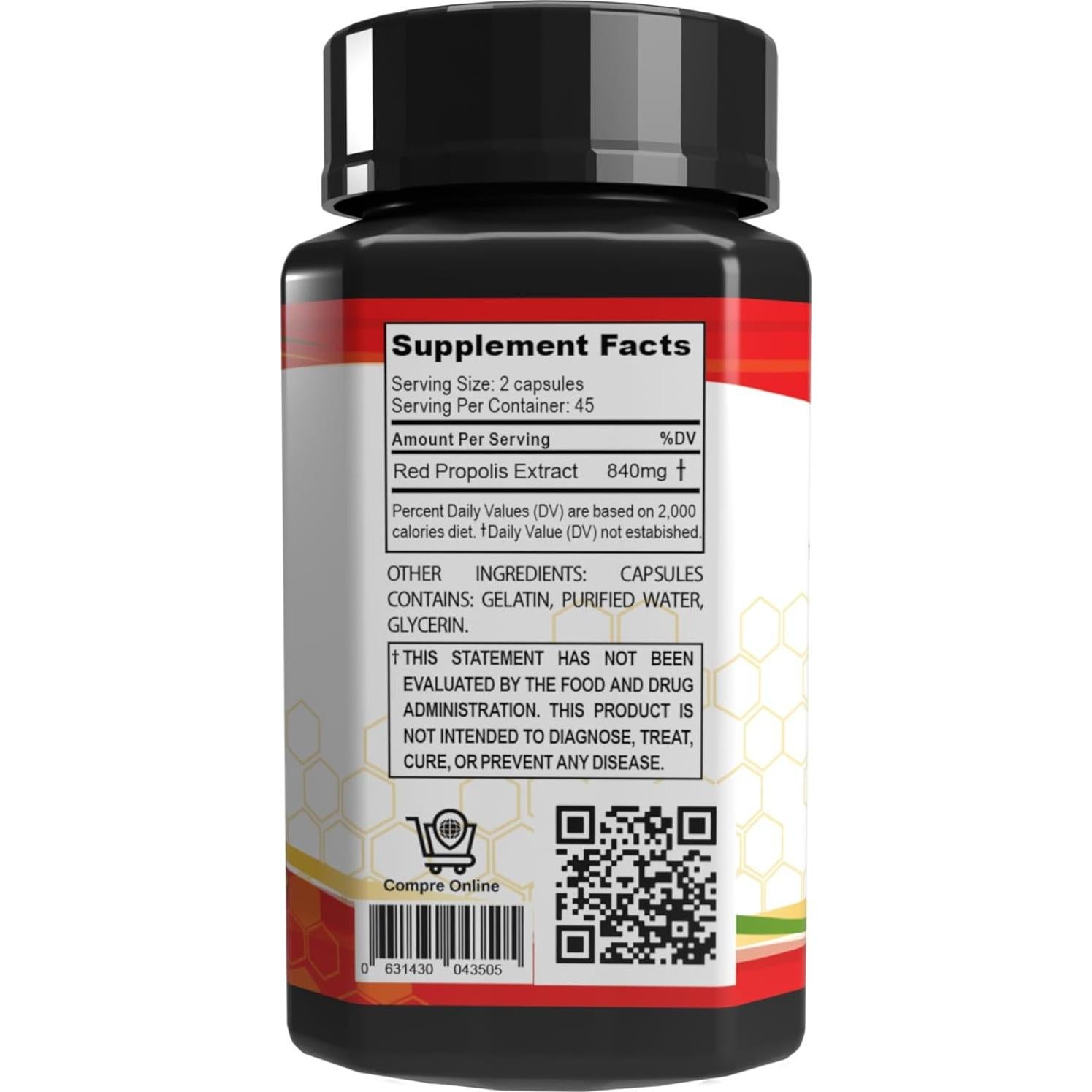 Propóleos Rojos de Abeja Gel de King's 90 Cápsulas 840mg