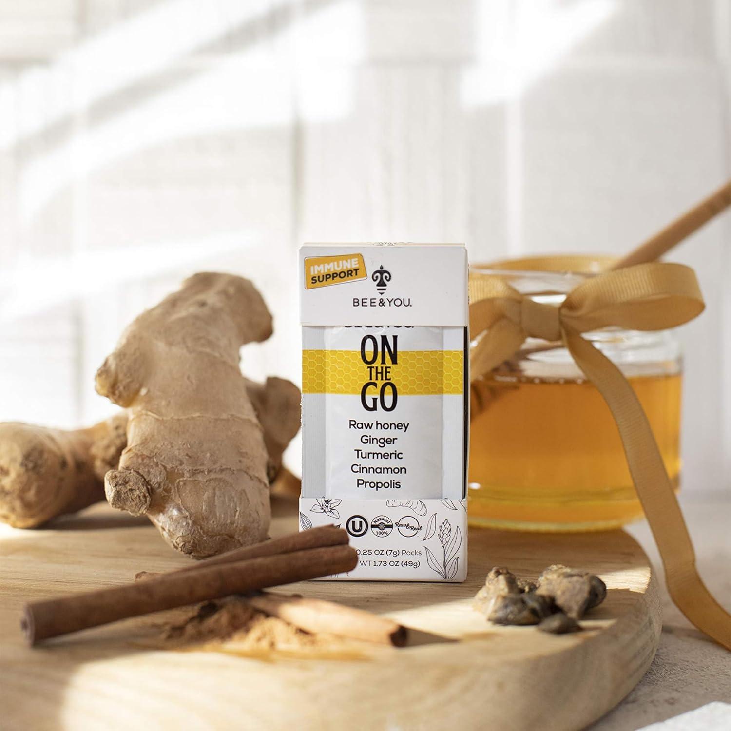 Miel Cruda Orgánica Bee and You con Jengibre y Cúrcuma 190.5 g