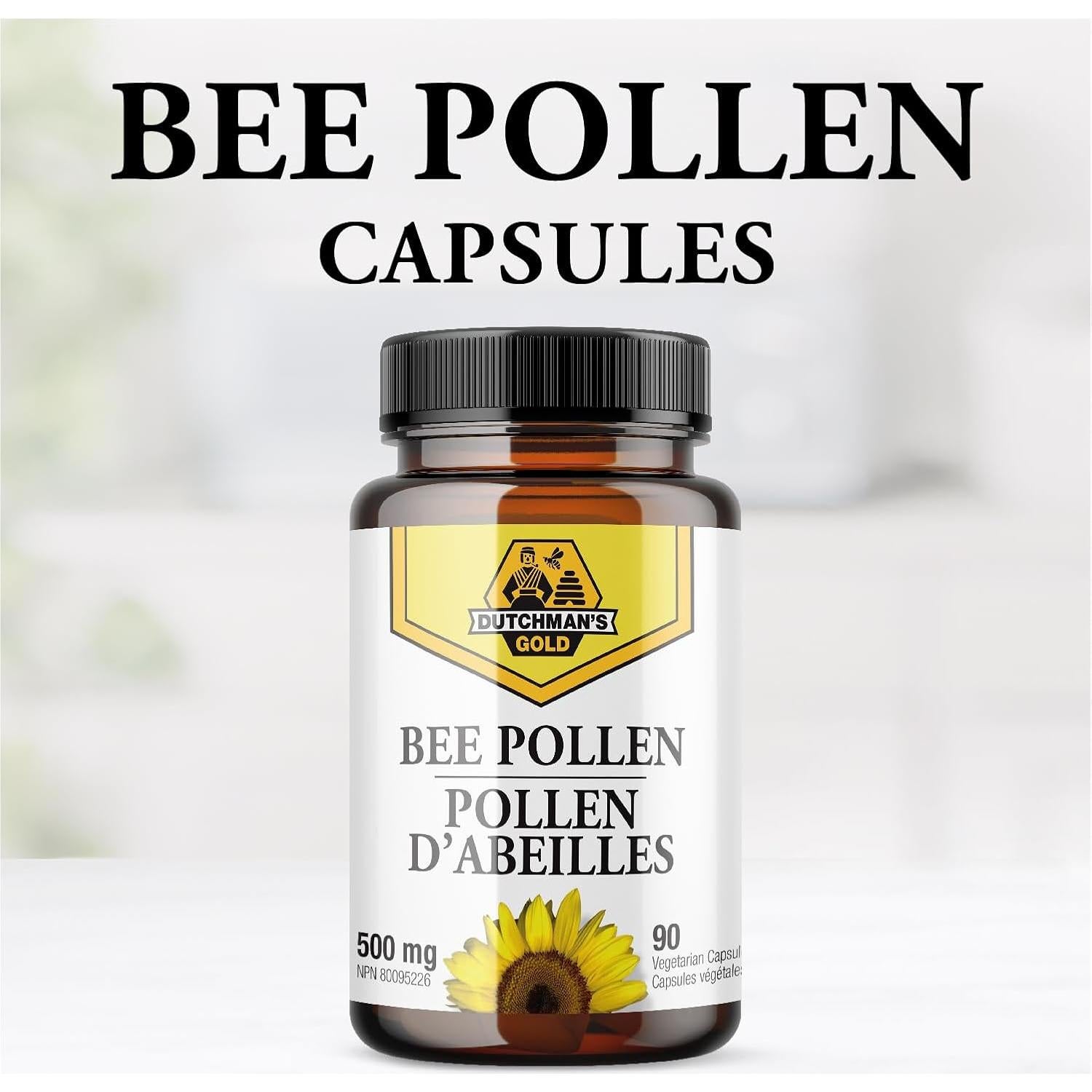 Cápsulas de Polen de Abeja Puro Dutchman's Gold 500 mg - 90 unidades
