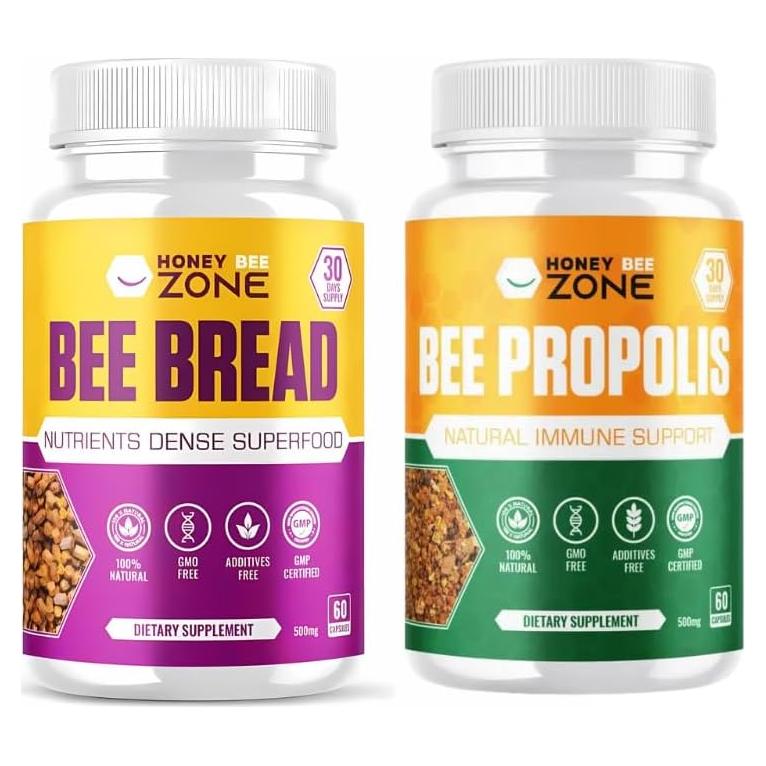 Cápsulas de Pan de Abeja y Propóleos - Vitalidad 60 Unidades