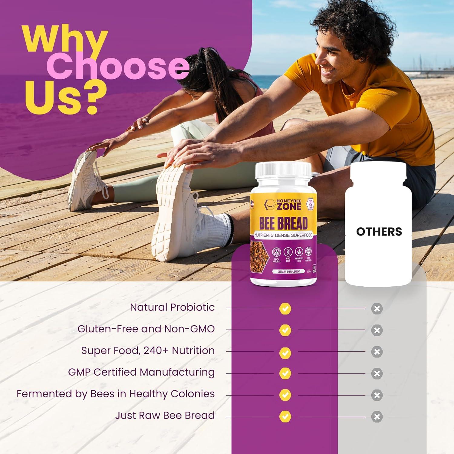 Cápsulas de Pan de Abeja y Propóleos - Vitalidad 60 Unidades