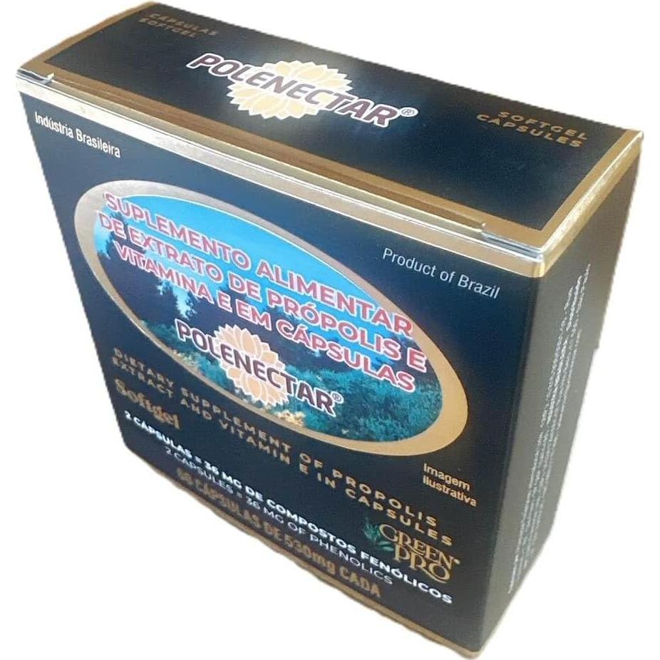 4 Cajas de Polenectar Propóleos Brasileños 300mg 60 Gelatinas