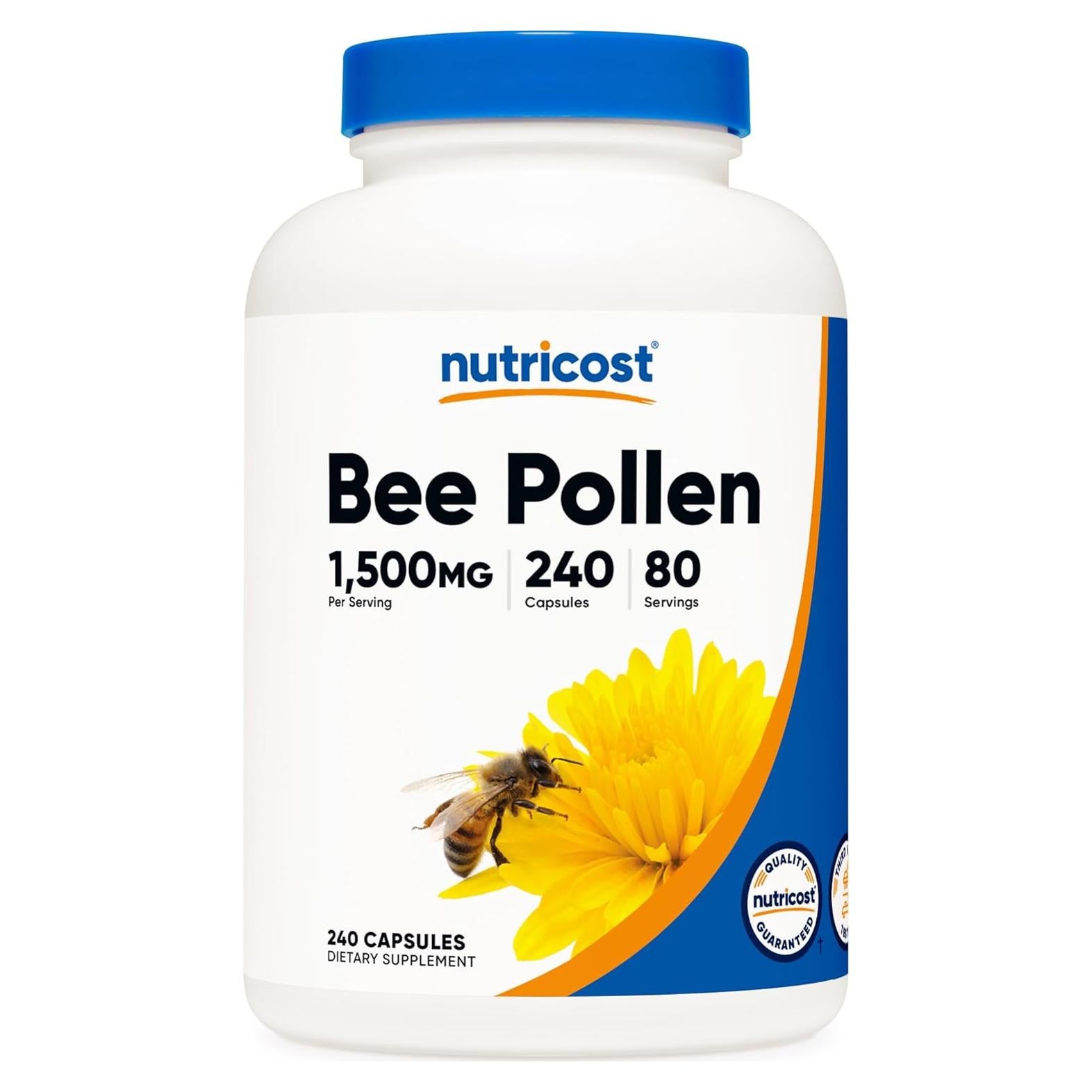 Polen de Abeja Nutricost 240 Cápsulas 1500mg Suplemento