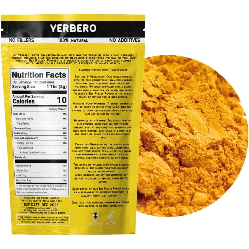 Polvo de Polen de Abeja Yerbero 114g | 100% Natural y Sin Aditivos