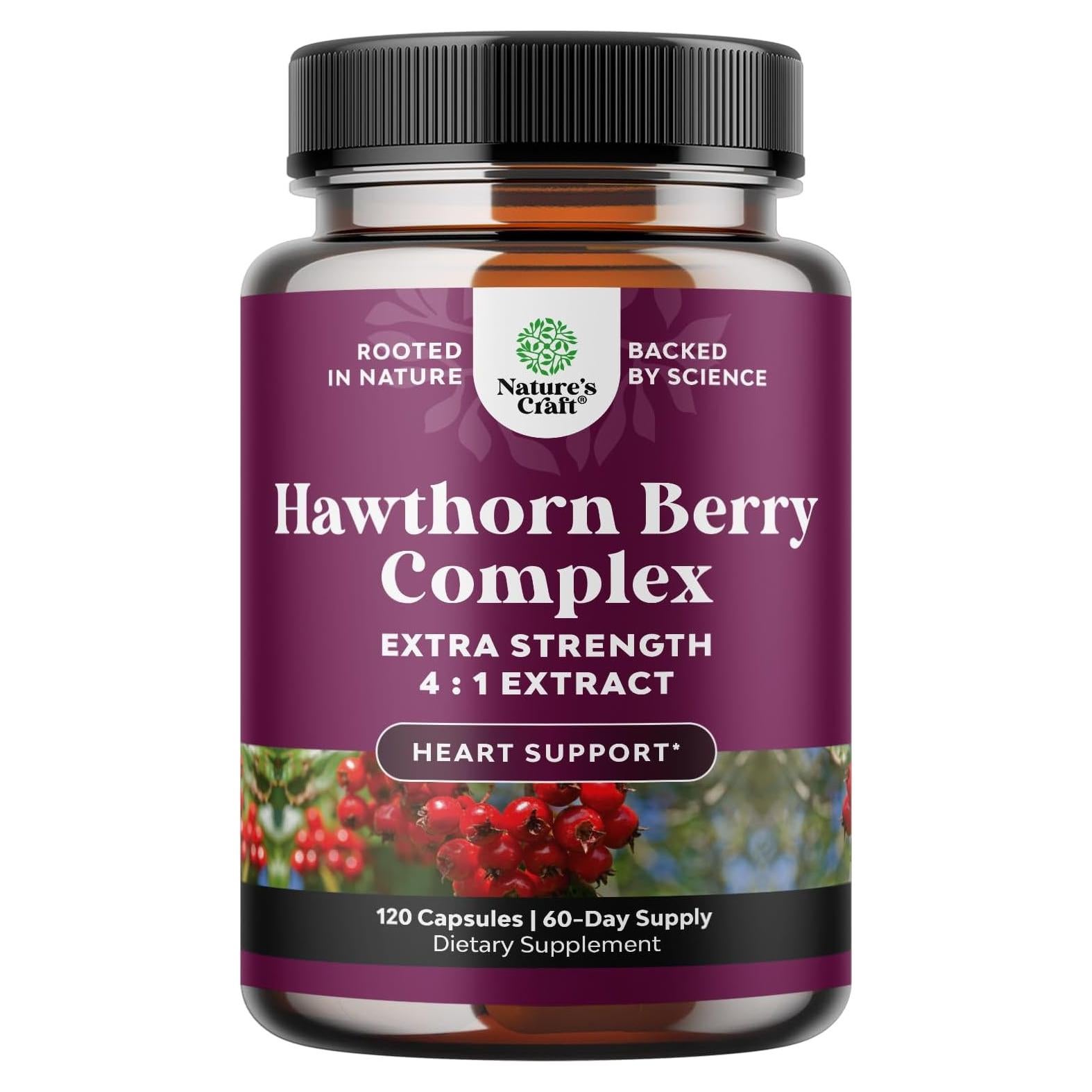 Cápsulas de Baya de Espino Natures Craft 120 Unidades - Suplemento Antioxidante para Corazón Saludable