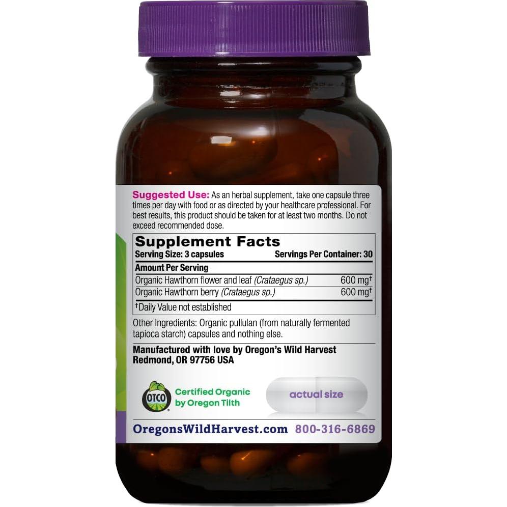 Cápsulas de Espino Orgánico Oregon's Wild Harvest 1200 mg 90 Unidades