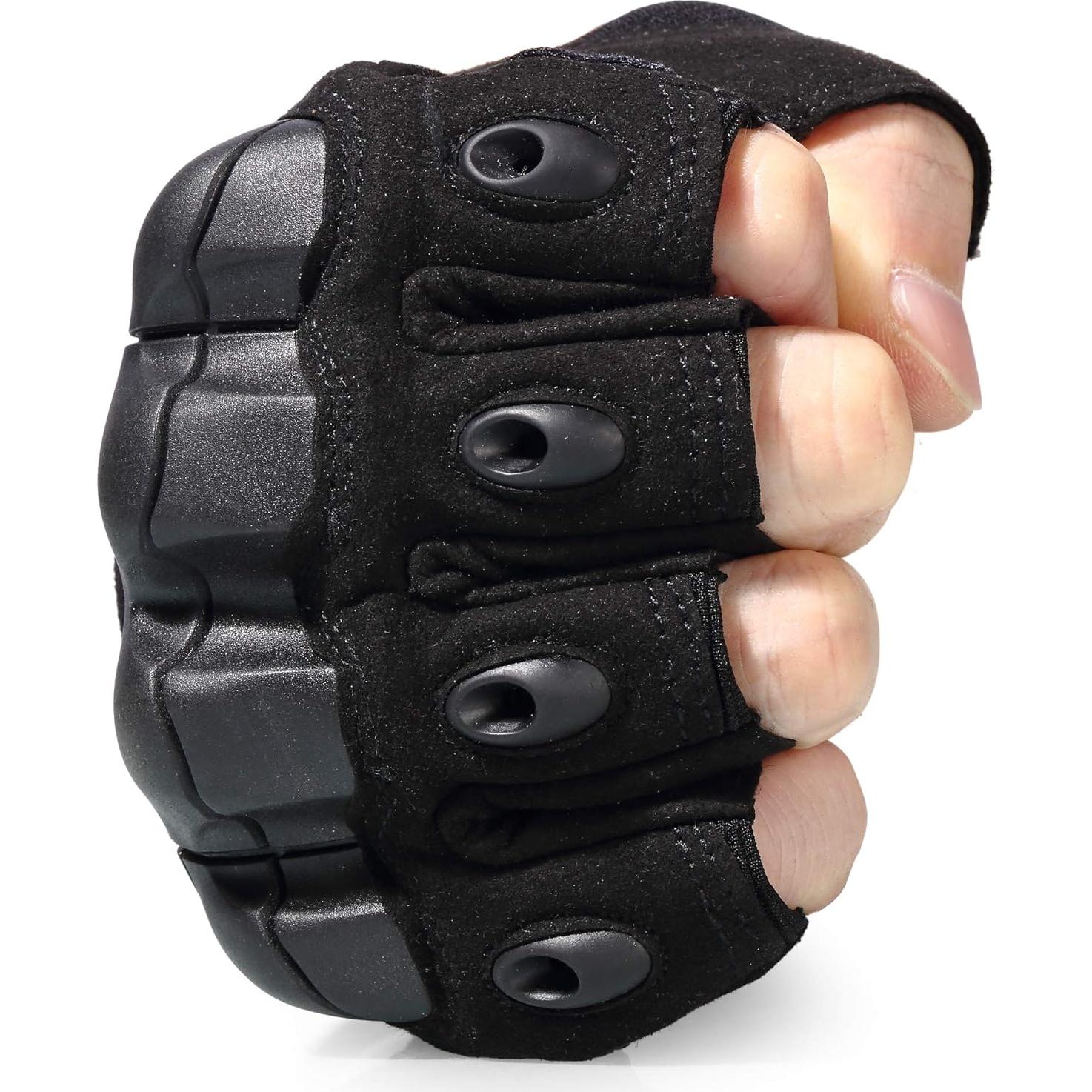 Guantes Tácticos WTACTFUL Sin Dedos para Motocicleta y Ciclismo