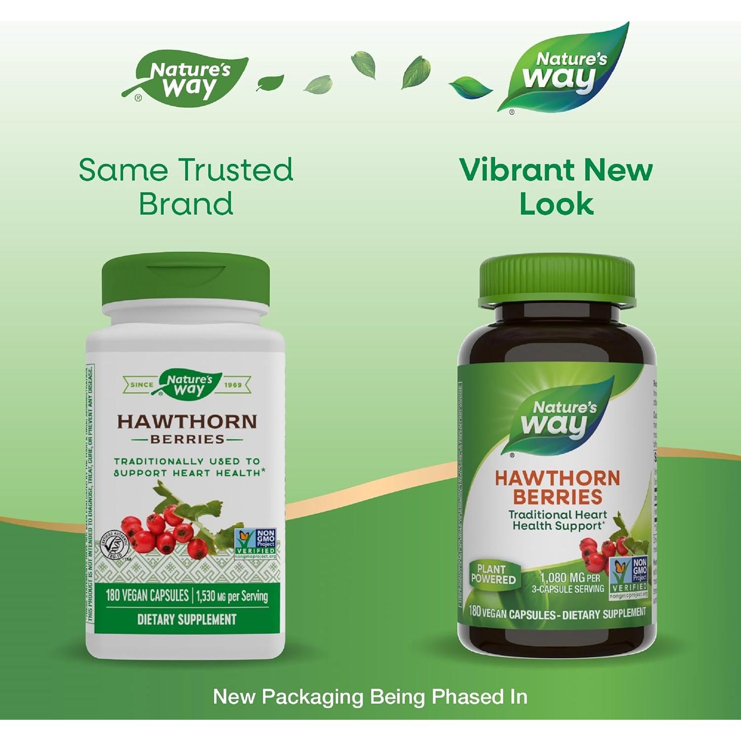 Bayas de Espino Nature's Way 180 Cápsulas Veganas - Salud Corazón