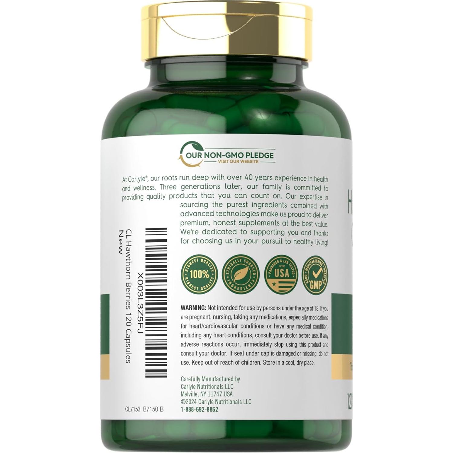 Complejo de Bayas de Espino Carlyle 2500mg 120 Porciones Sin OGM