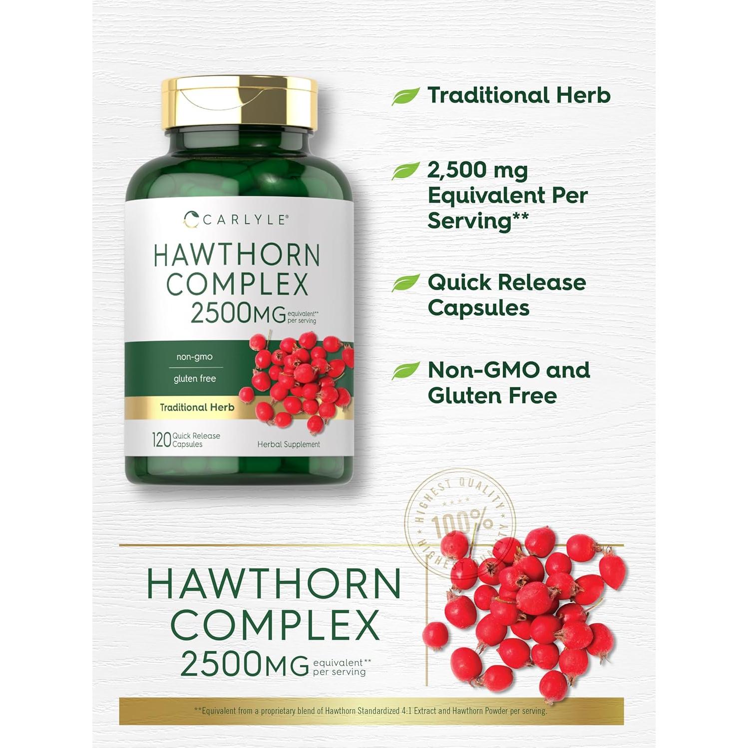 Complejo de Bayas de Espino Carlyle 2500mg 120 Porciones Sin OGM