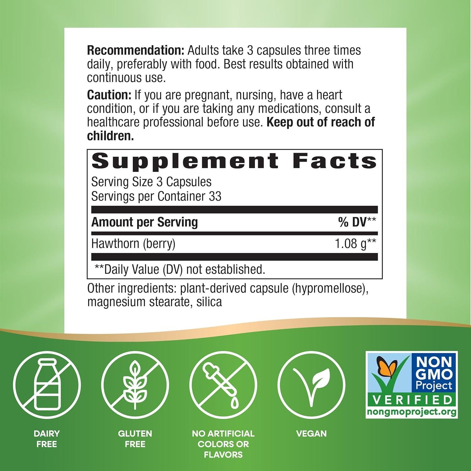 Bayas de Espino Nature's Way 100 Cápsulas Veganas Salud Corazón