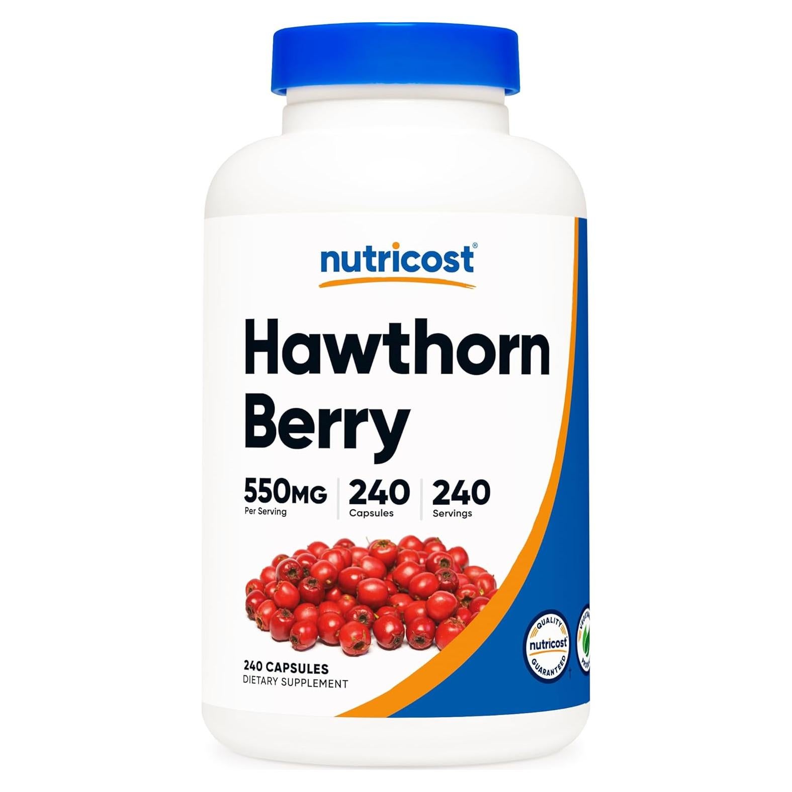 Cápsulas de Baya de Espino Nutricost 550mg - 240 Cápsulas Vegetarianas