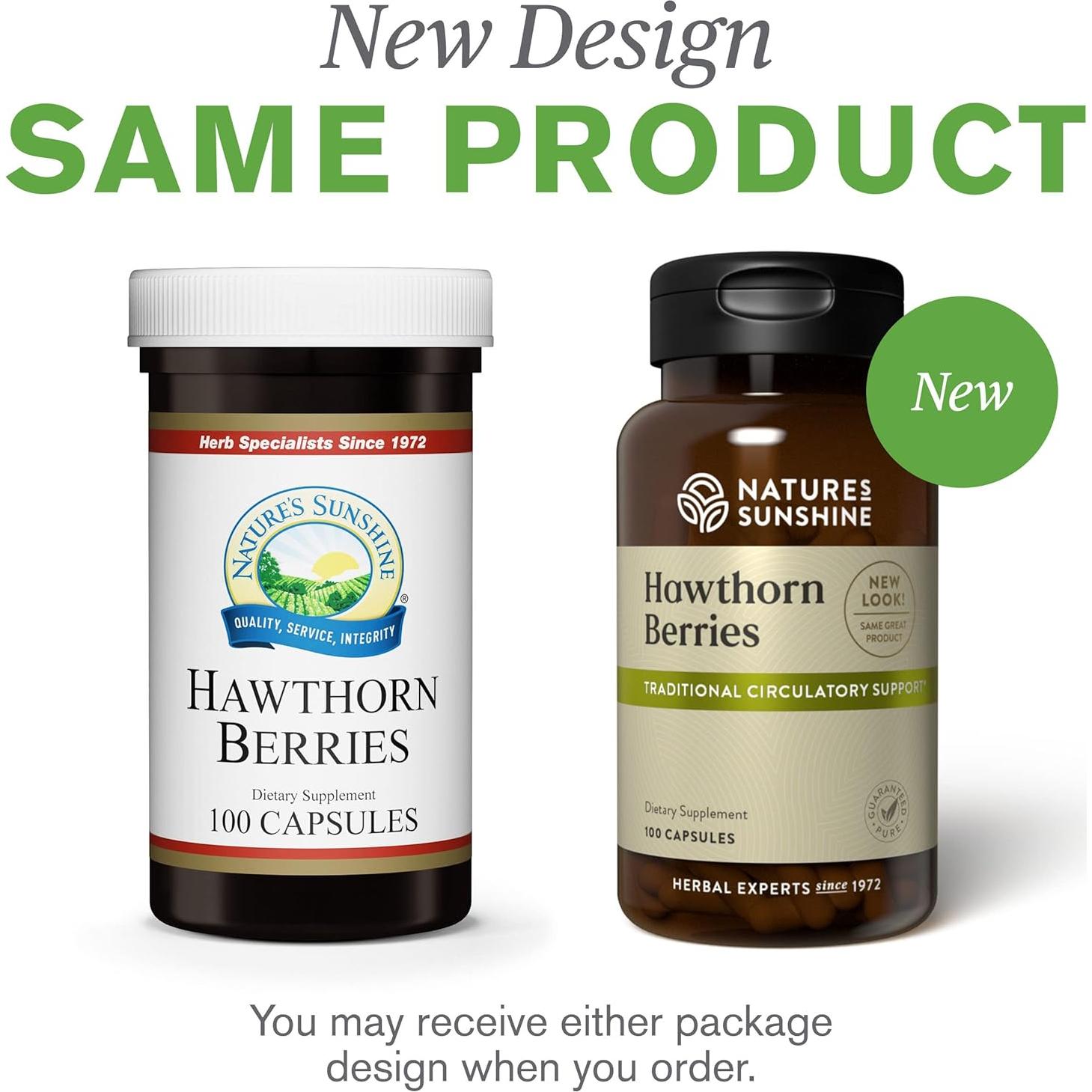 Bayas de Espino Nature's Sunshine 100 Cápsulas 450 mg