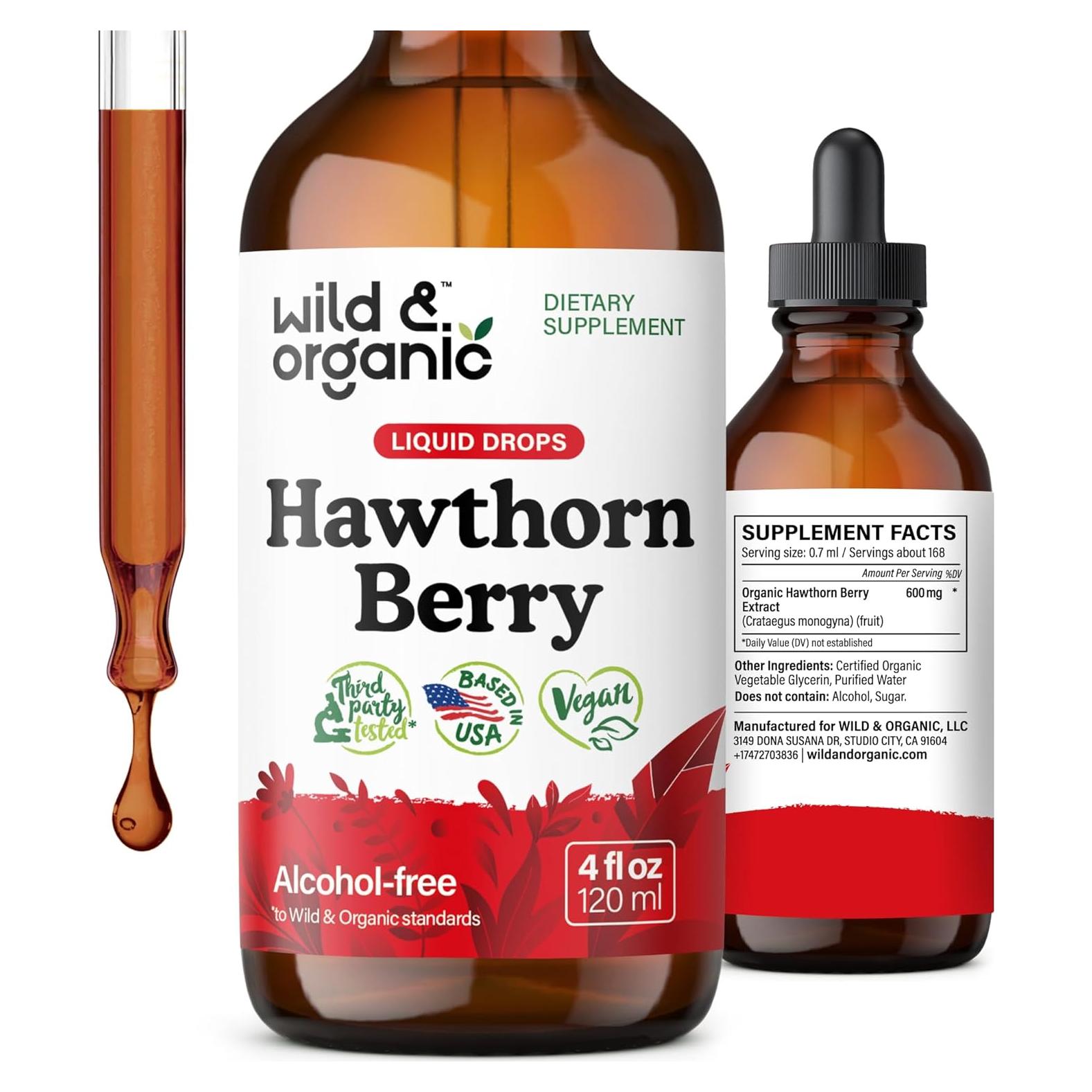 Tintura de Espino Silvestre Orgánico 600 mg - 118 ml - Suplemento Vegano