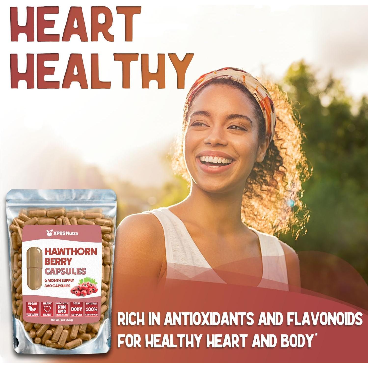 Cápsulas de Baya de Espino XPRS Nutra - 360 Unidades - Soporte Cardiovascular