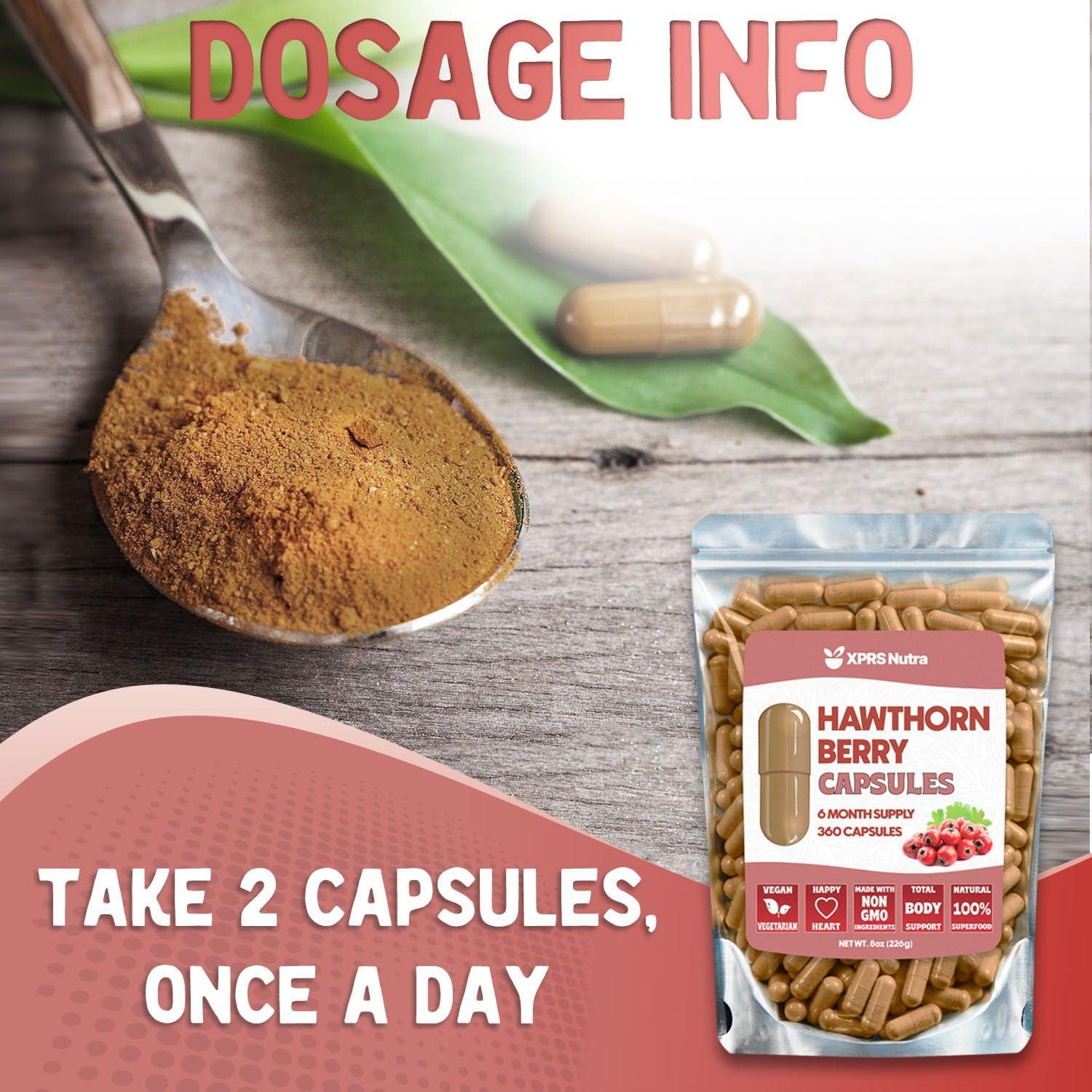 Cápsulas de Baya de Espino XPRS Nutra - 360 Unidades - Soporte Cardiovascular