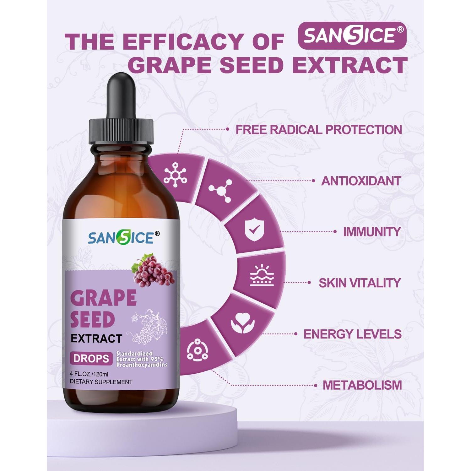 Suplemento Líquido de Semilla de Uva Orgánico SANSICE 300mg