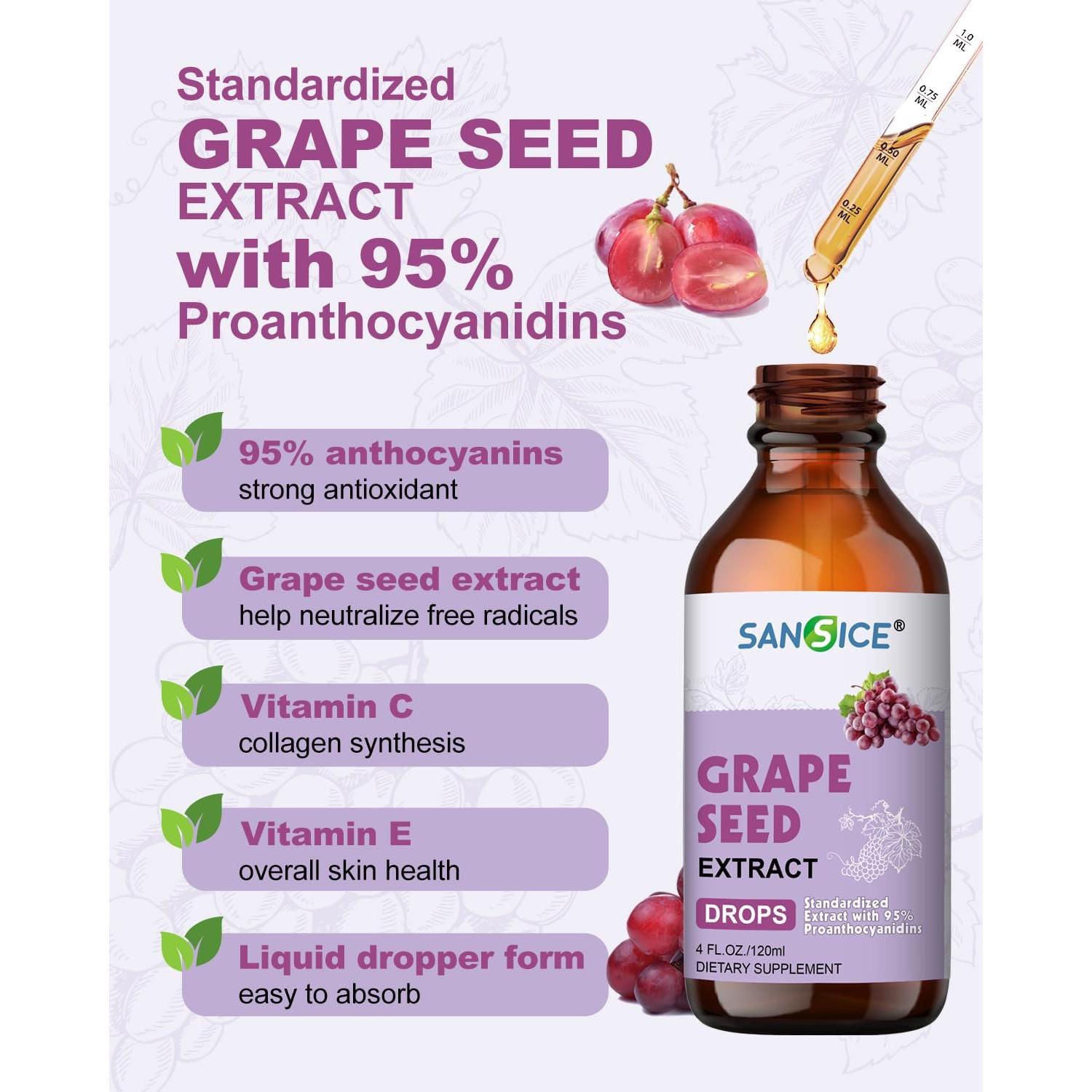 Suplemento Líquido de Semilla de Uva Orgánico SANSICE 300mg