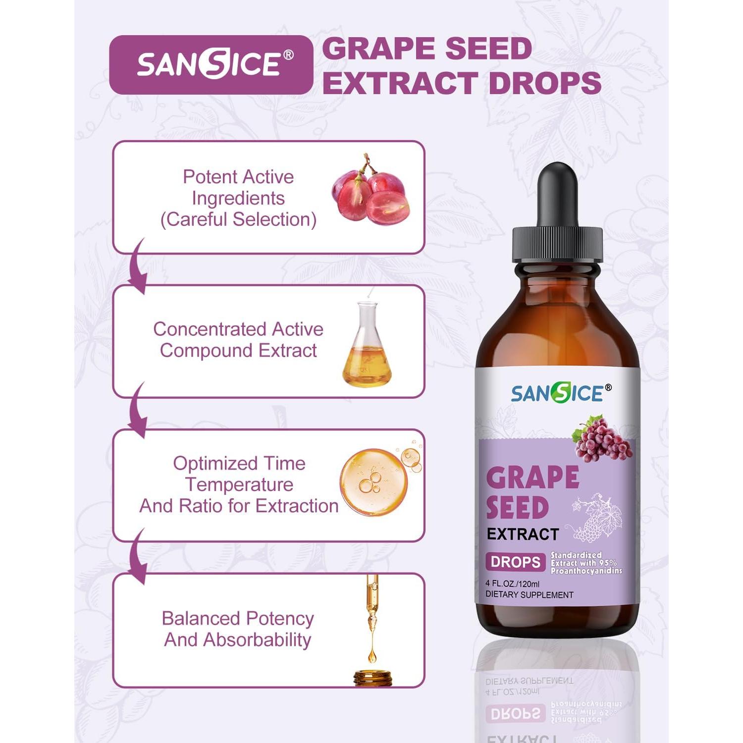 Suplemento Líquido de Semilla de Uva Orgánico SANSICE 300mg