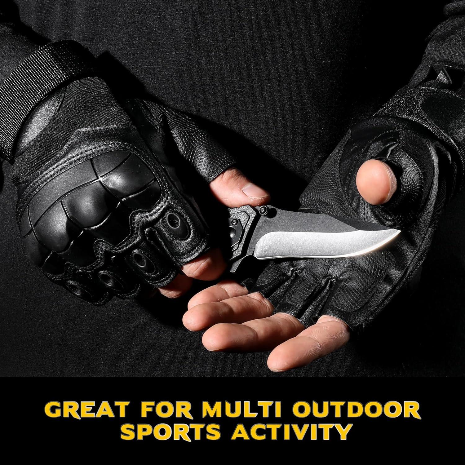 Guantes Tácticos WTACTFUL P10 Negros para Motocicleta y Ciclismo