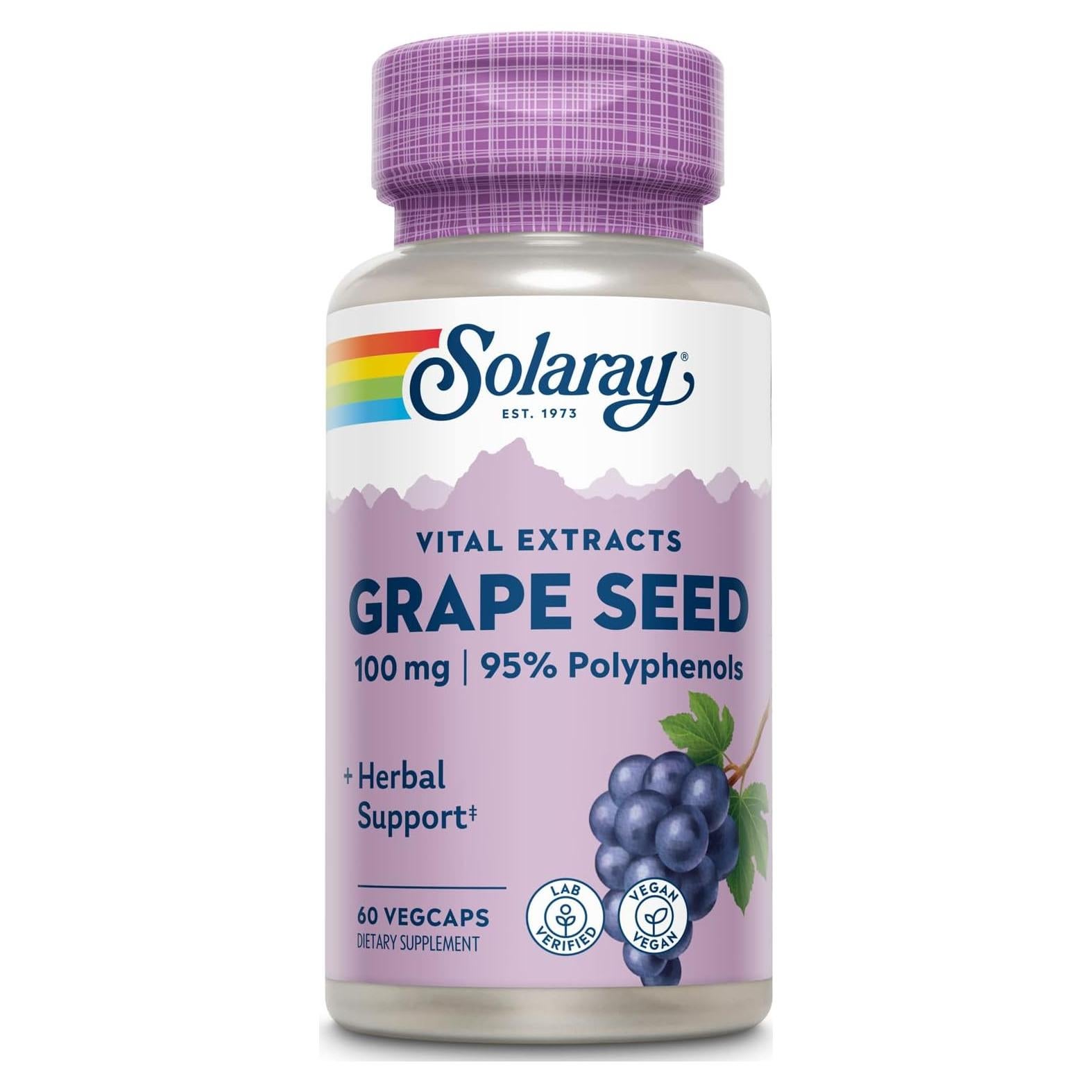 Extracto de Semilla de Uva Solaray 100 mg - 60 VegCaps