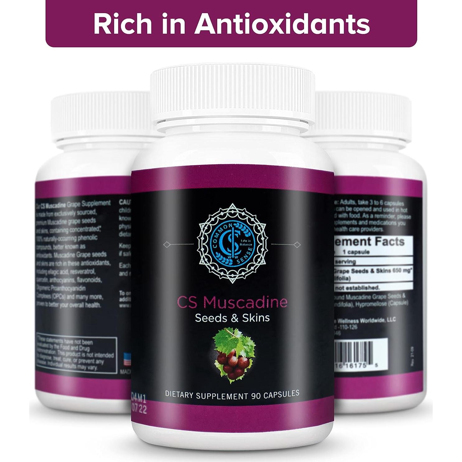 Cápsulas de Extracto de Semilla y Piel de Uva Muscadina - 90 Unidades