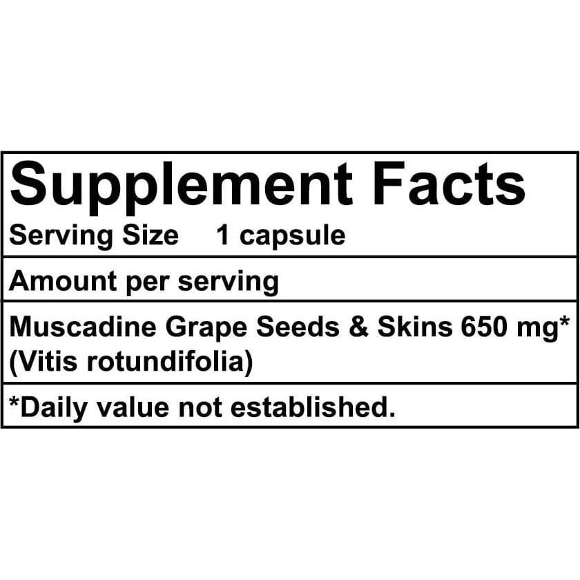 Cápsulas de Extracto de Semilla y Piel de Uva Muscadina - 90 Unidades