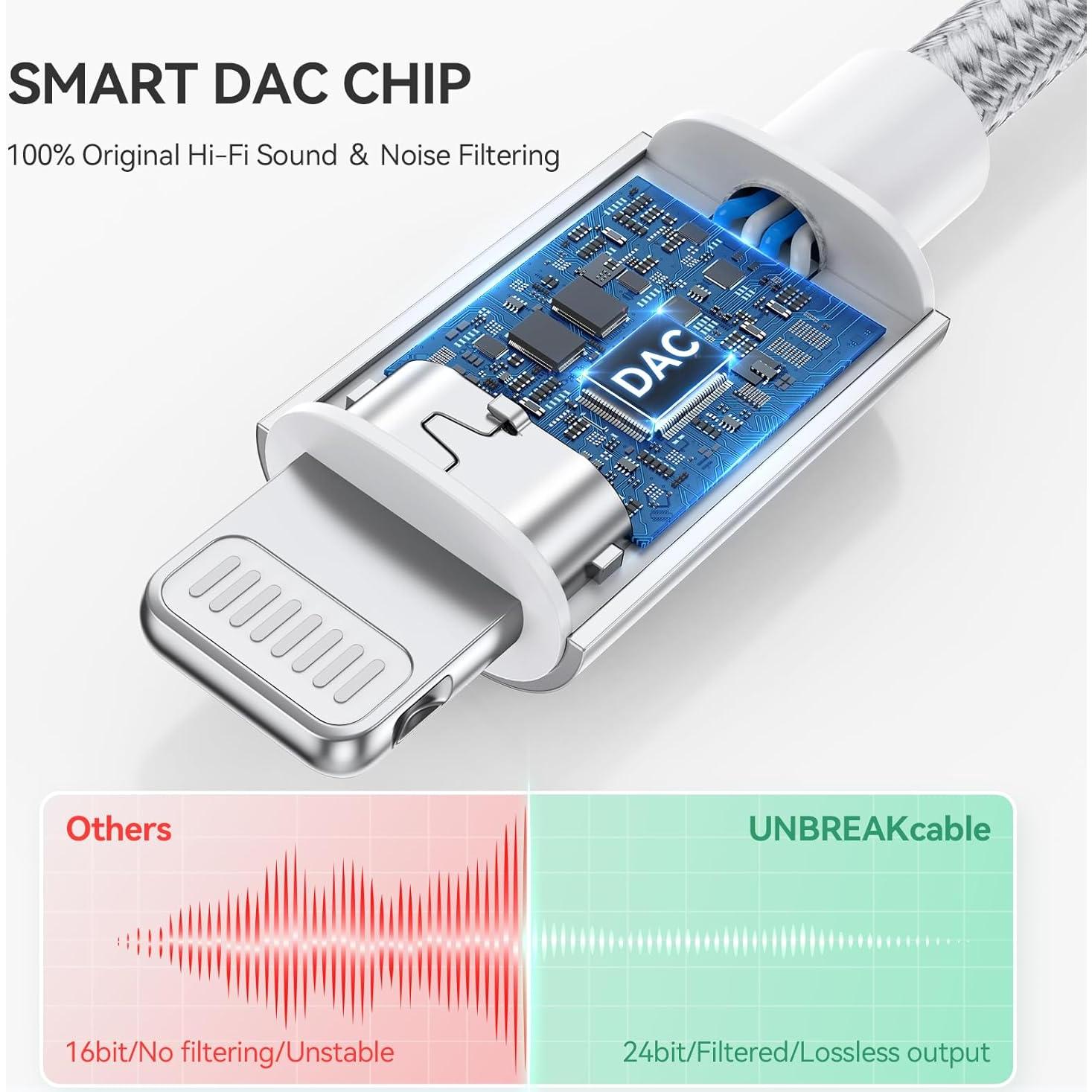 Adaptador de Auriculares UNBREAKcable Lightning a 3.5mm