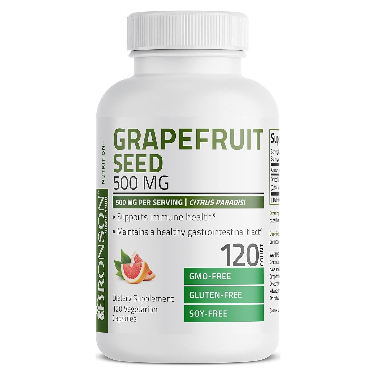 Extracto de Semilla de Pomelo Bronson 500 MG 120 Cápsulas Vegetarianas