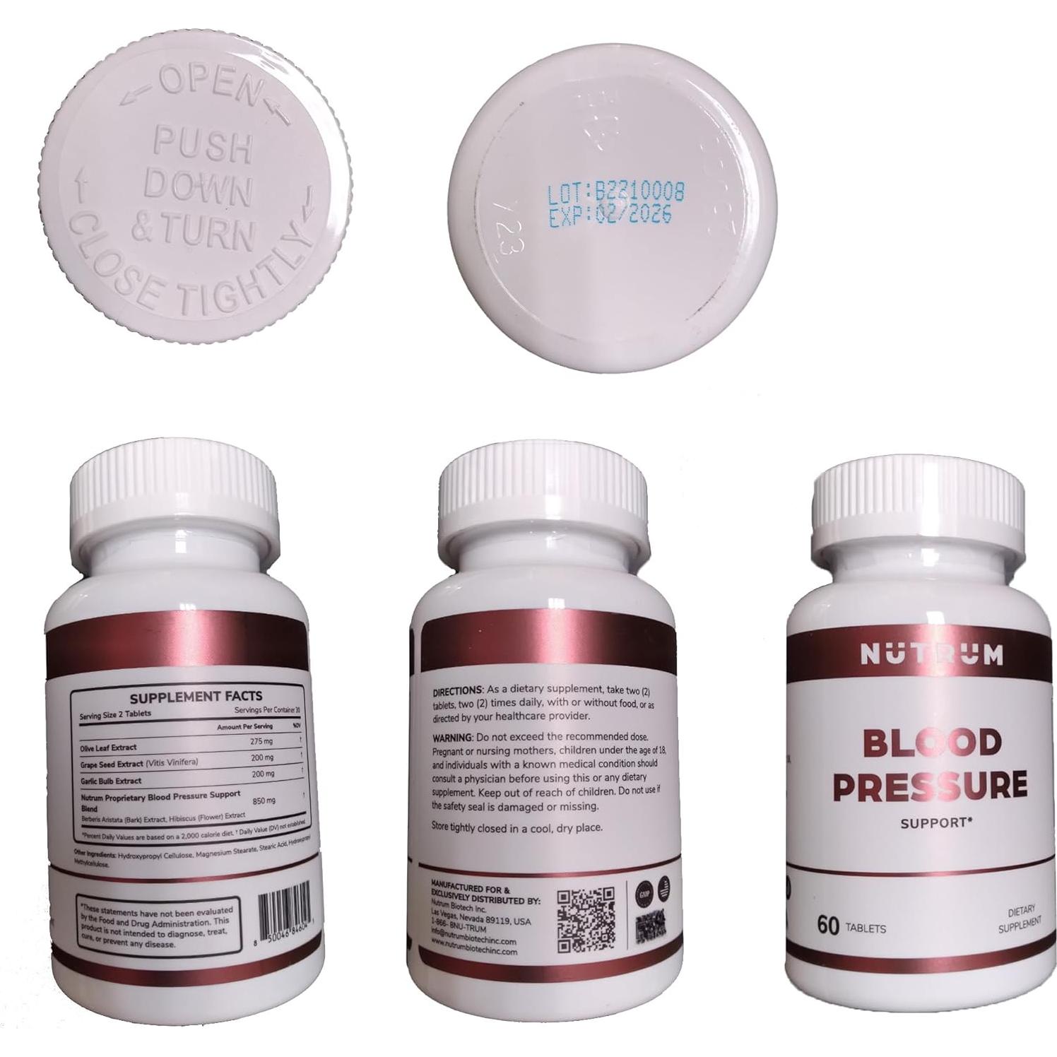 Suplemento Vegano Nutrum para Presión Arterial 60 Tabletas