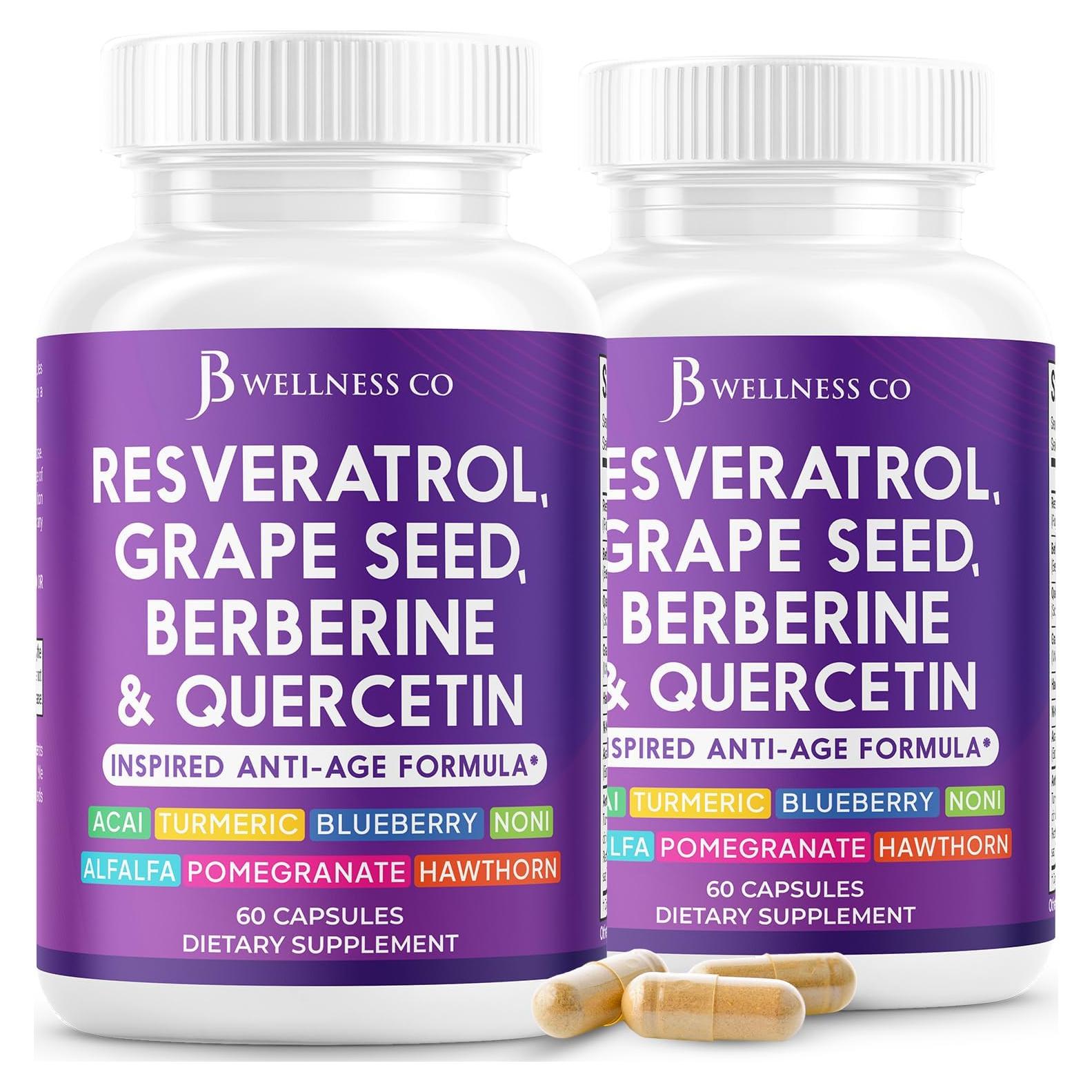 Suplemento Polifenoles JB Wellness - Resveratrol 120 Cápsulas