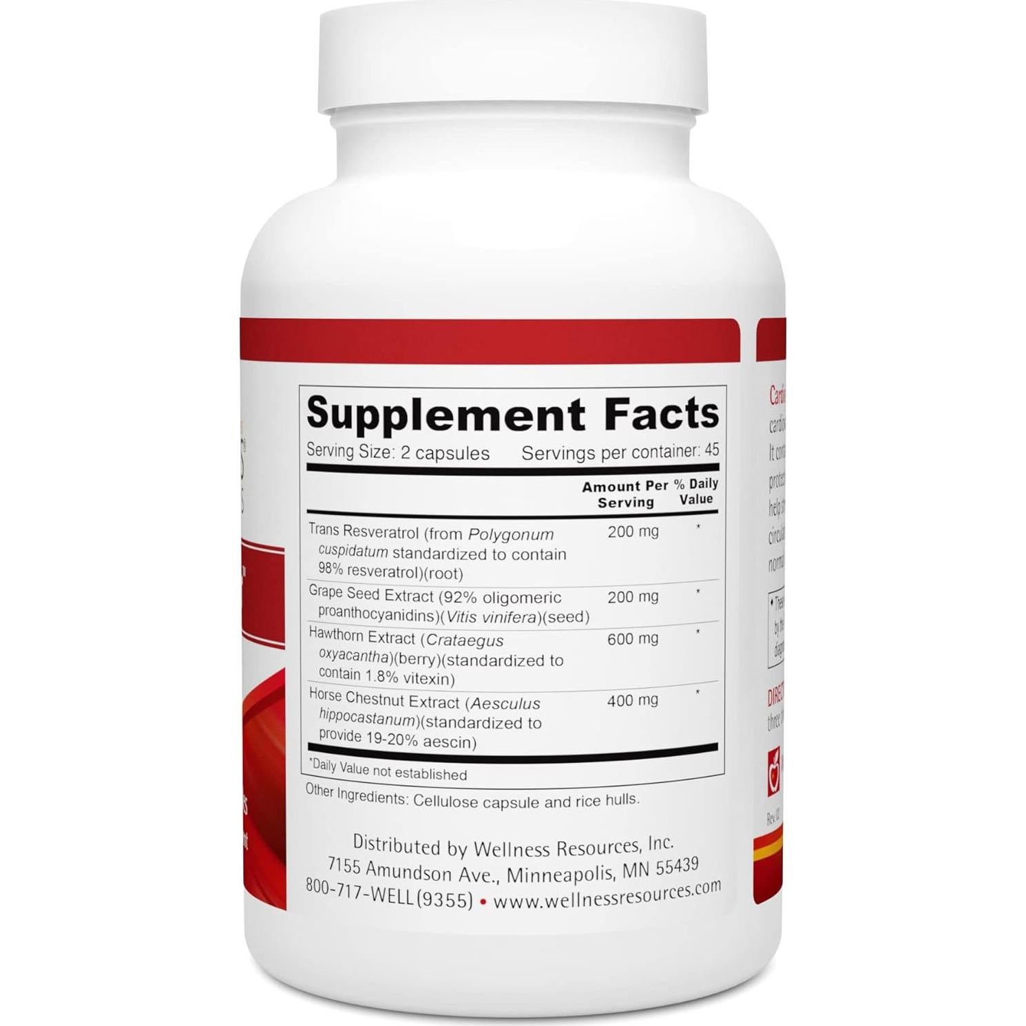 Suplemento Cardio Recursos de Bienestar 113g - Resveratrol y Espino